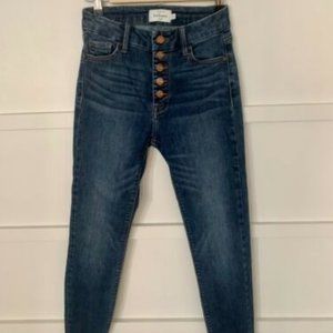 Bohme 5 Button Up Fly High Rise Skinny Jeans Medium Wash. Size 25
